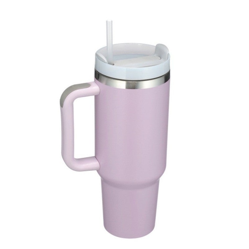 Big Thermal Travel Coffee Mug with Straw