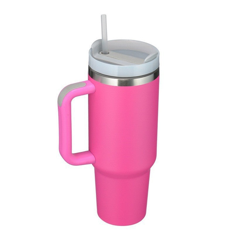 Big Thermal Travel Coffee Mug with Straw