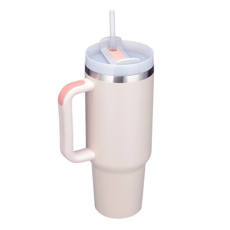 Big Thermal Travel Coffee Mug with Straw