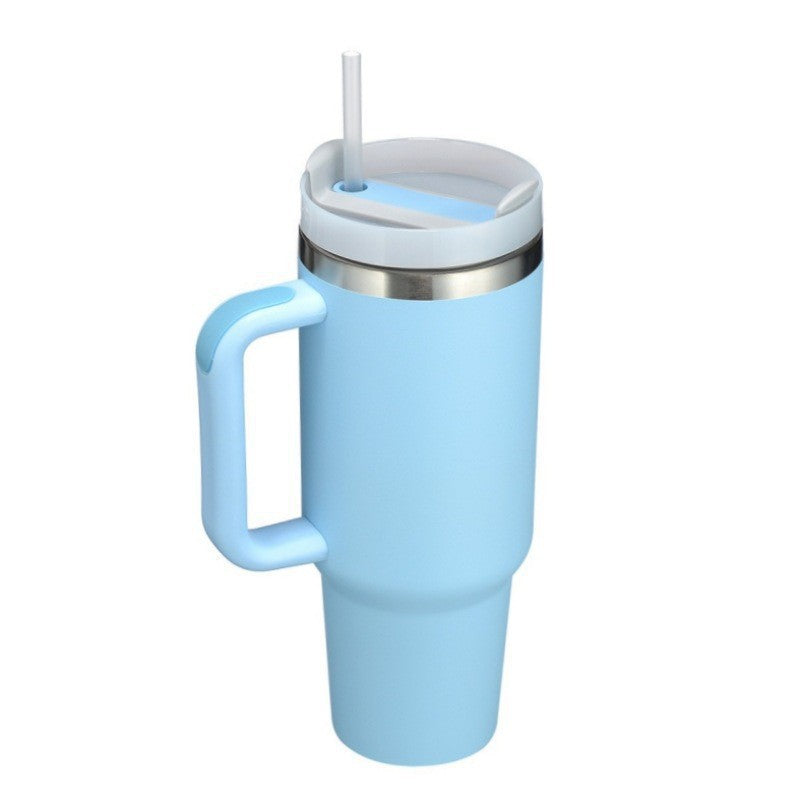 Big Thermal Travel Coffee Mug with Straw
