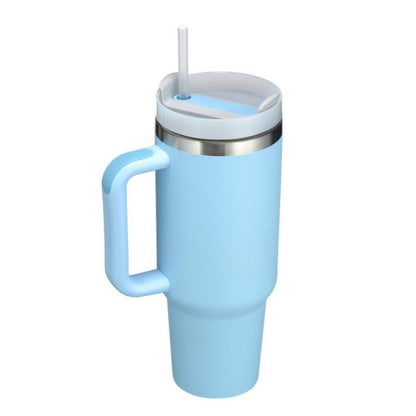 Big Thermal Travel Coffee Mug with Straw