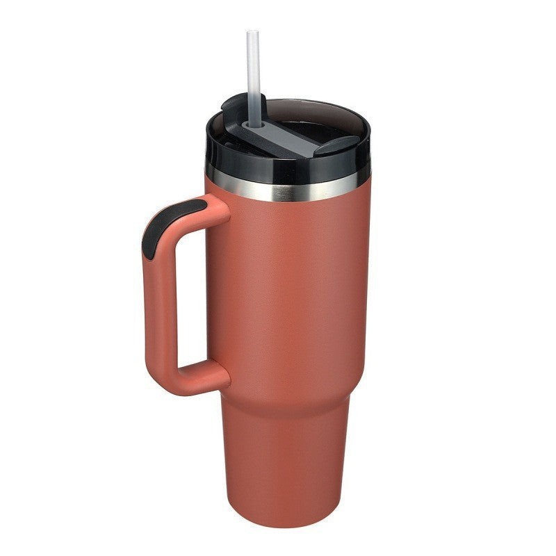 Big Thermal Travel Coffee Mug with Straw