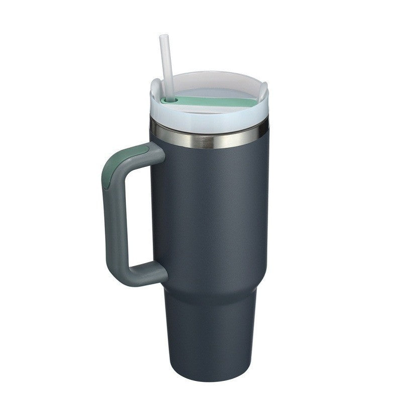 Big Thermal Travel Coffee Mug with Straw