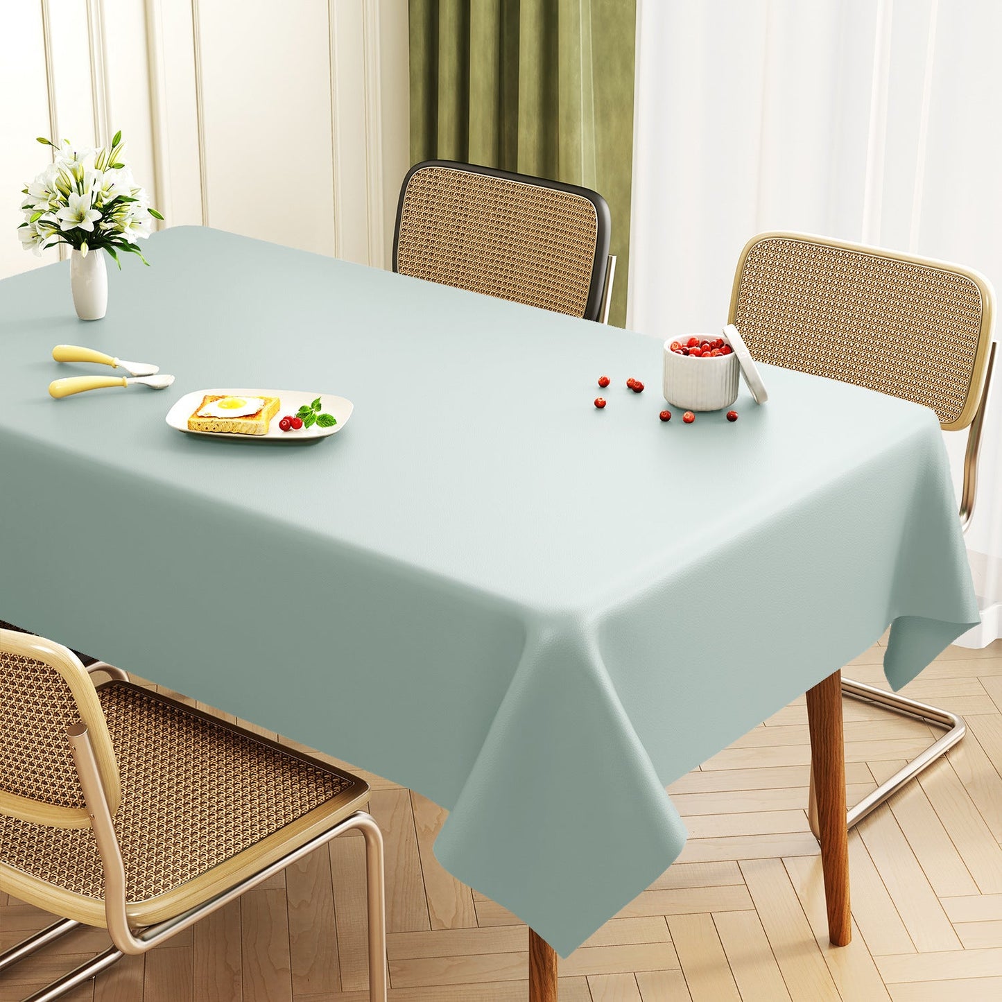 Premium Leather Rectangular Table Mat Waterproof Protector