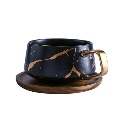 Luxury White Porcelain Coffee Cup Set
