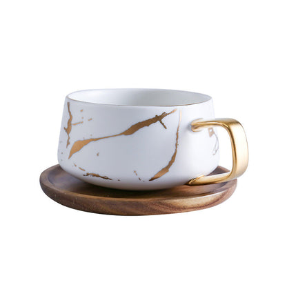 Luxury White Porcelain Coffee Cup Set