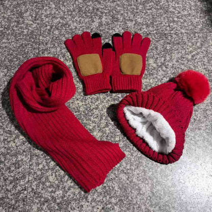Cozy Cold Weather Knit Beanie Scarf Gloves Set