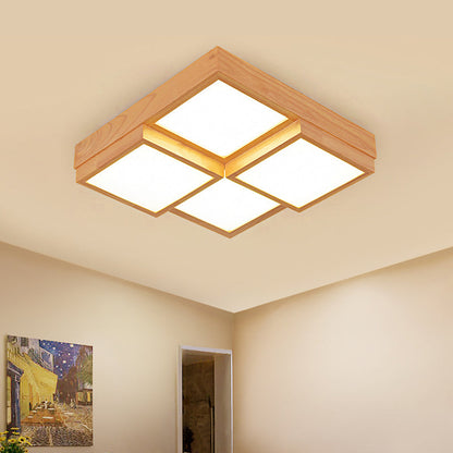 Farmhouse Style Wooden Pendant Light Fixture