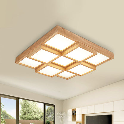 Farmhouse Style Wooden Pendant Light Fixture