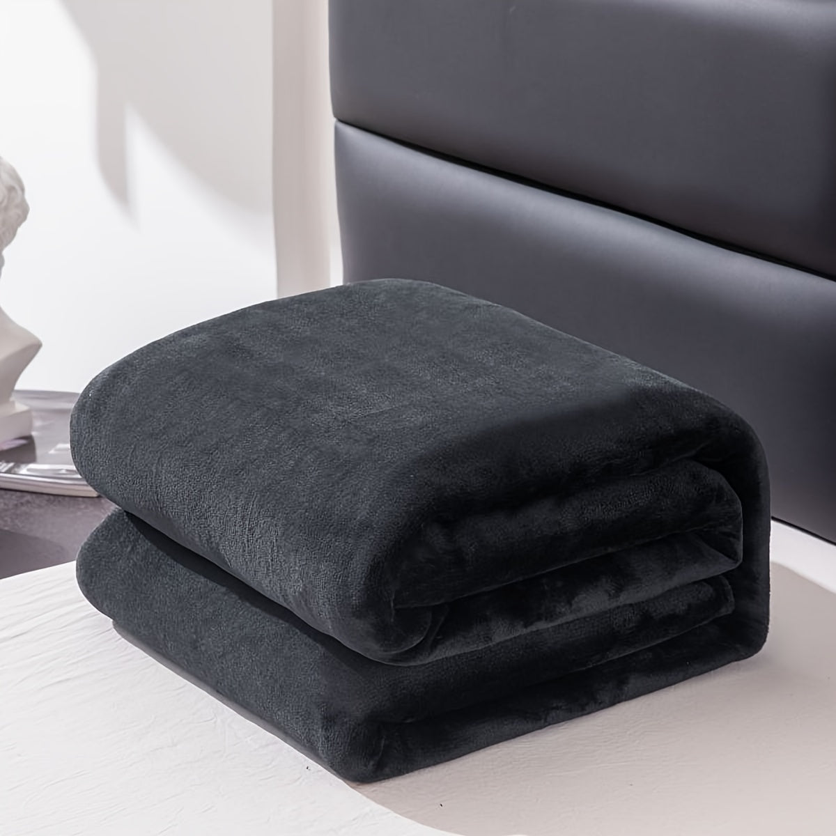 Cozy Light Grey Fuzzy Blanket