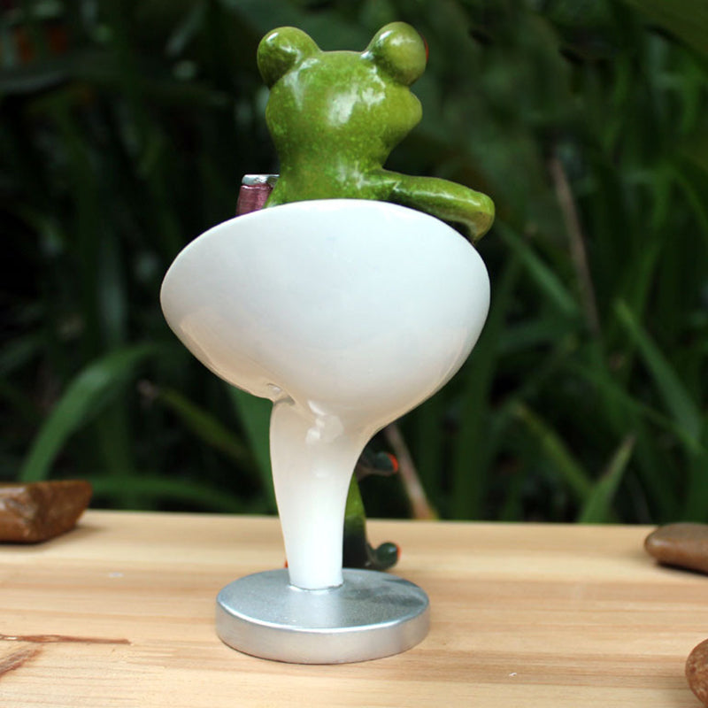 Colorful Garden Frog Figurine Decor