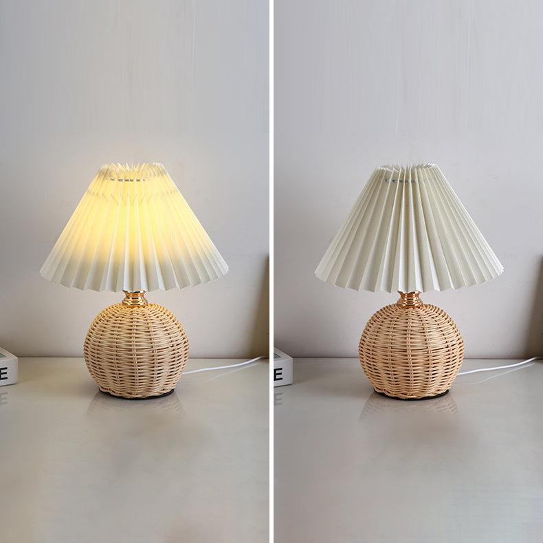 Warm Glow Table Lamp with Fabric Shade