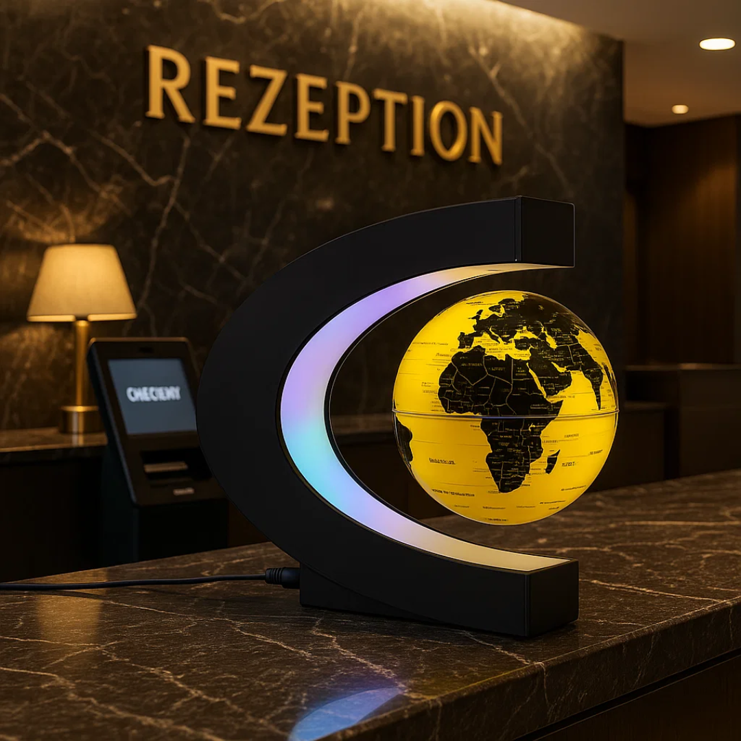Sleek LED Globe Table Light with Metal Base