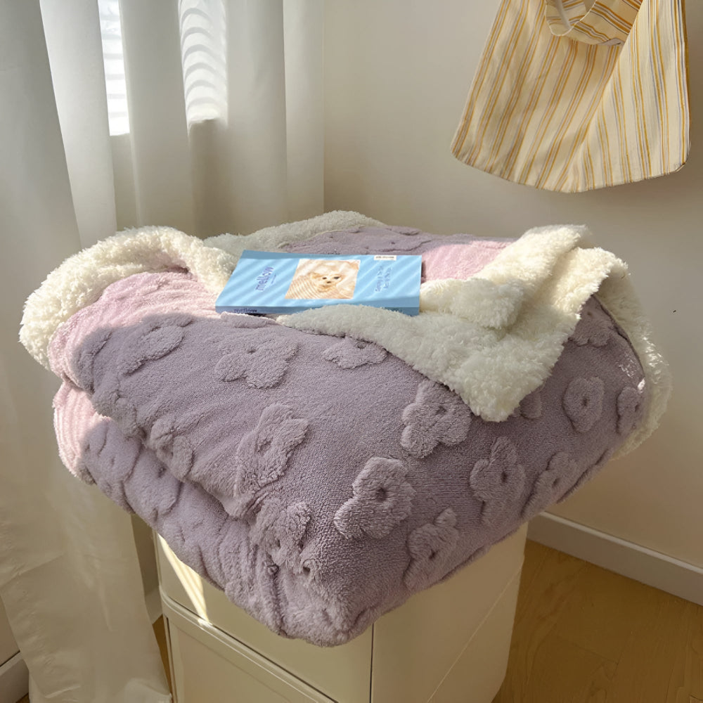 Soft Floral Cozy Throw Blanket
