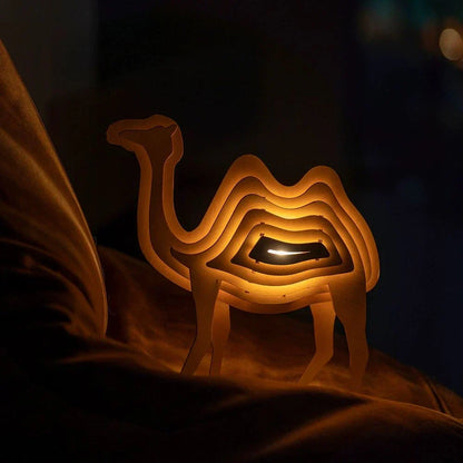 Rustic Wood Animal Desk Light