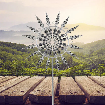 Silver Outdoor Windmill Garden Decoration