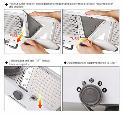 Premium Easy Slice Kitchen Mandoline Tool Set