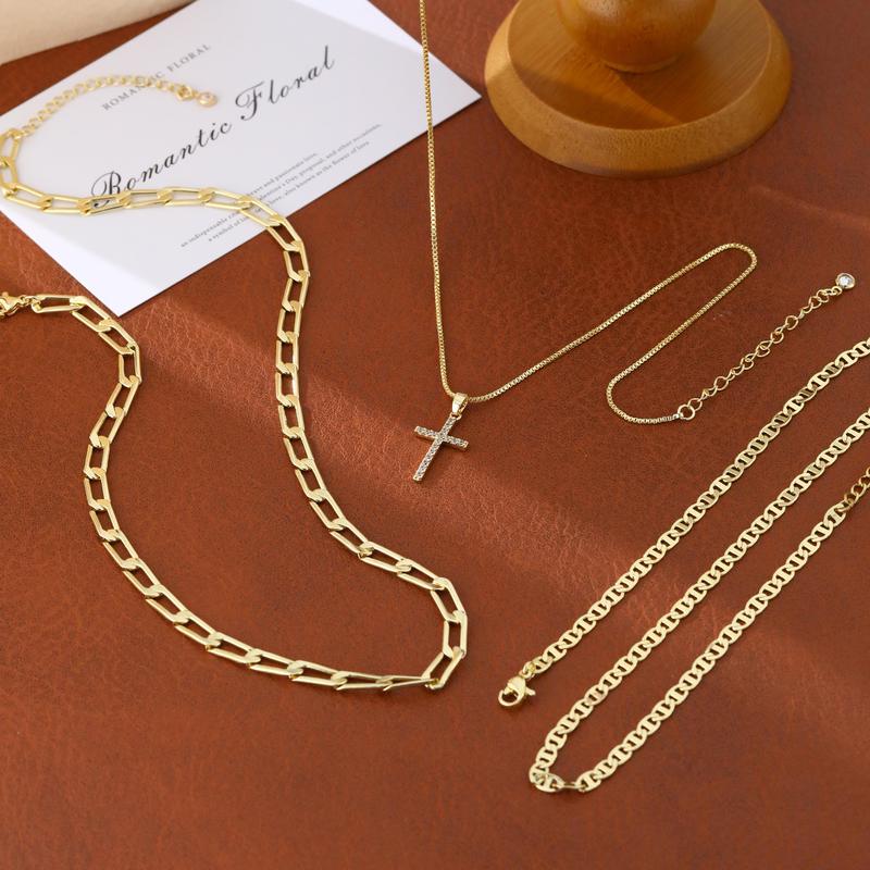 Luxury Cross Layered Necklace 3 Piece Set
