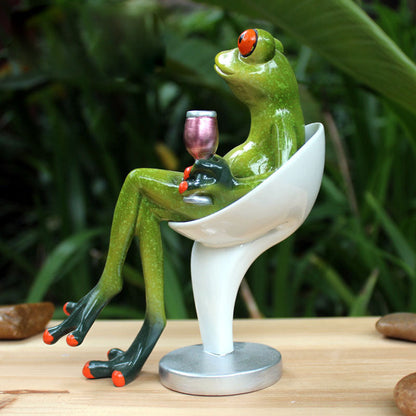Vibrant Outdoor Frog Statue Garden Decoration