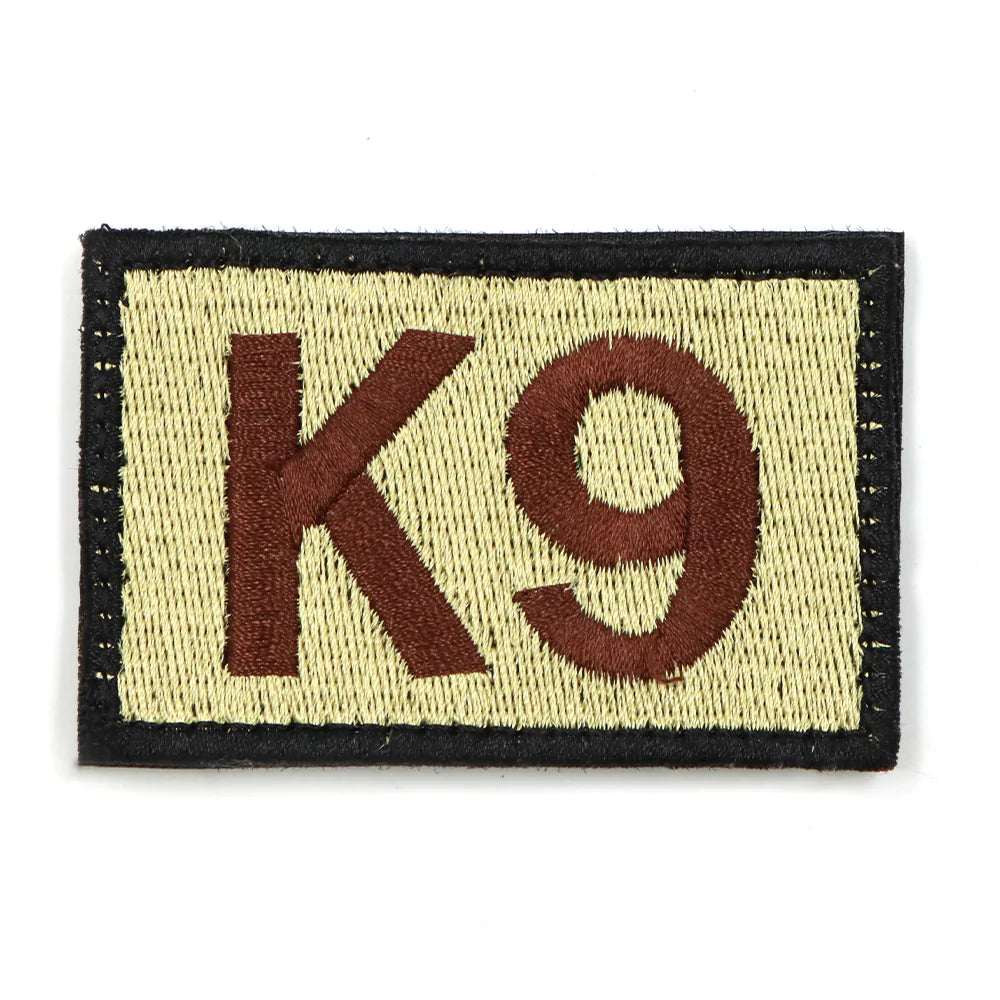 Custom Dog ID Embroidered Tan Vest Patch - Luxicro
