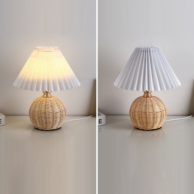 Warm Glow Table Lamp with Fabric Shade