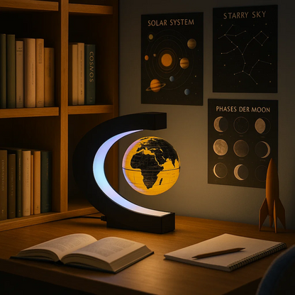 Sleek LED Globe Table Light with Metal Base