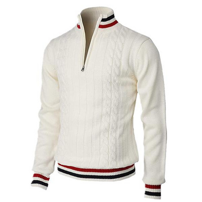 Cozy Mens Sweater - Soft Cable Knit Half Zip