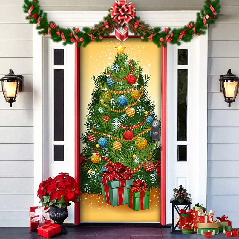 Fun Holiday Elf Door Decoration Wrap