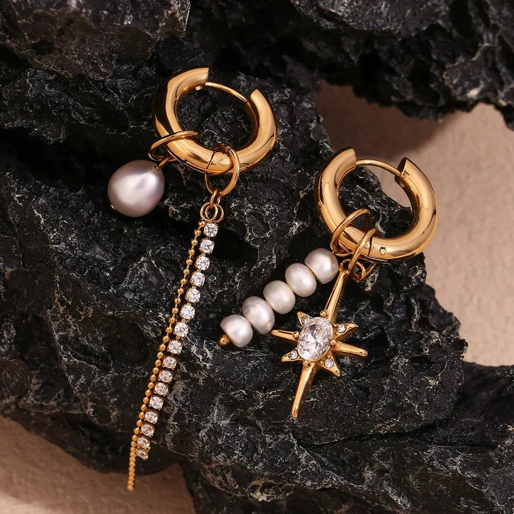 Elegant White Diamond Hanging Earrings - Luxicro