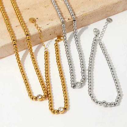 Sparkling Diamond Beaded Jewelry Set