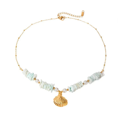 Ocean Inspired Seashell Chain Necklace