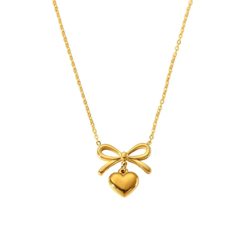 Dainty Rose Gold Love Heart Necklace - Luxicro