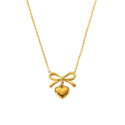 Dainty Rose Gold Love Heart Necklace - Luxicro