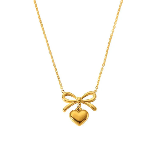 Dainty Rose Gold Heart Shape Necklace - Luxicro