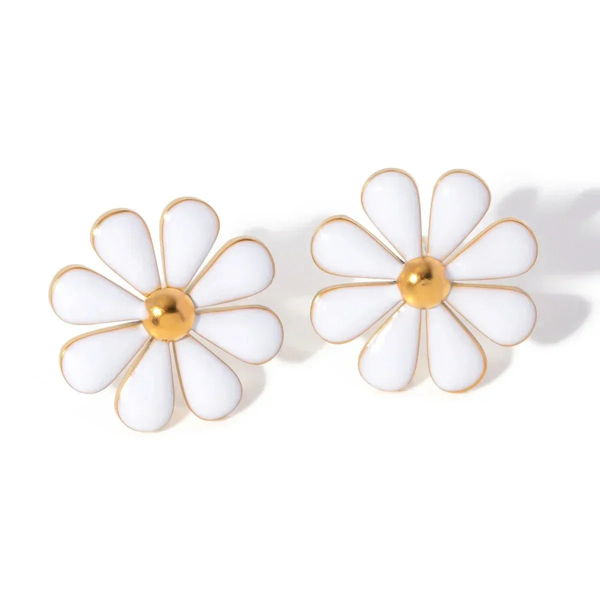 Dainty Rose Gold Floral Earrings