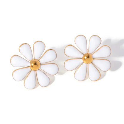 Dainty Rose Gold Floral Earrings