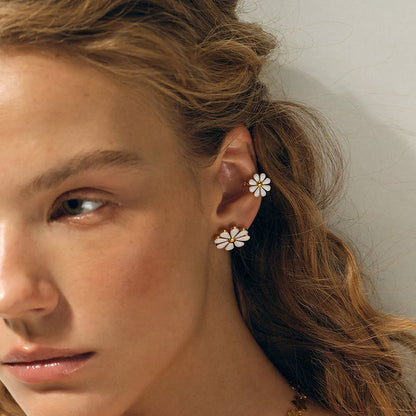 Dainty Rose Gold Floral Earrings