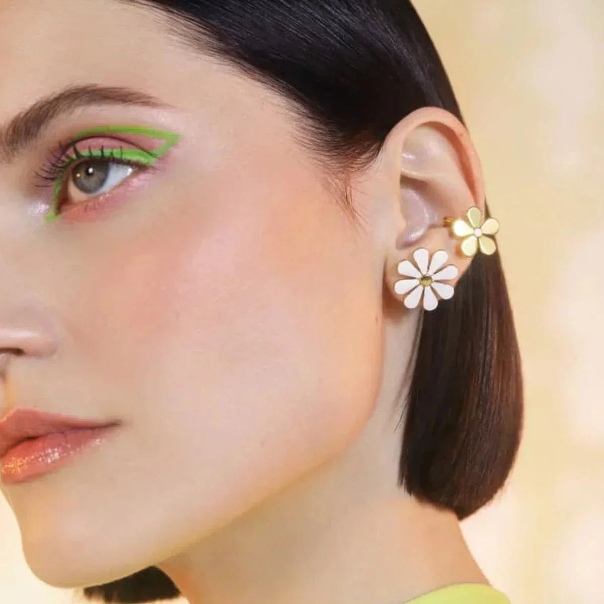 Dainty Rose Gold Floral Earrings