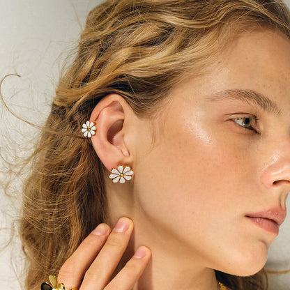Dainty Rose Gold Floral Earrings