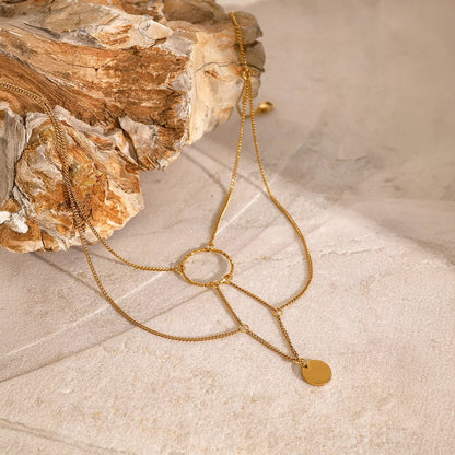 Dainty 14k Gold Star Layered Pendant Necklace