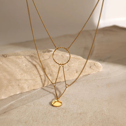 Dainty 14k Gold Star Layered Pendant Necklace