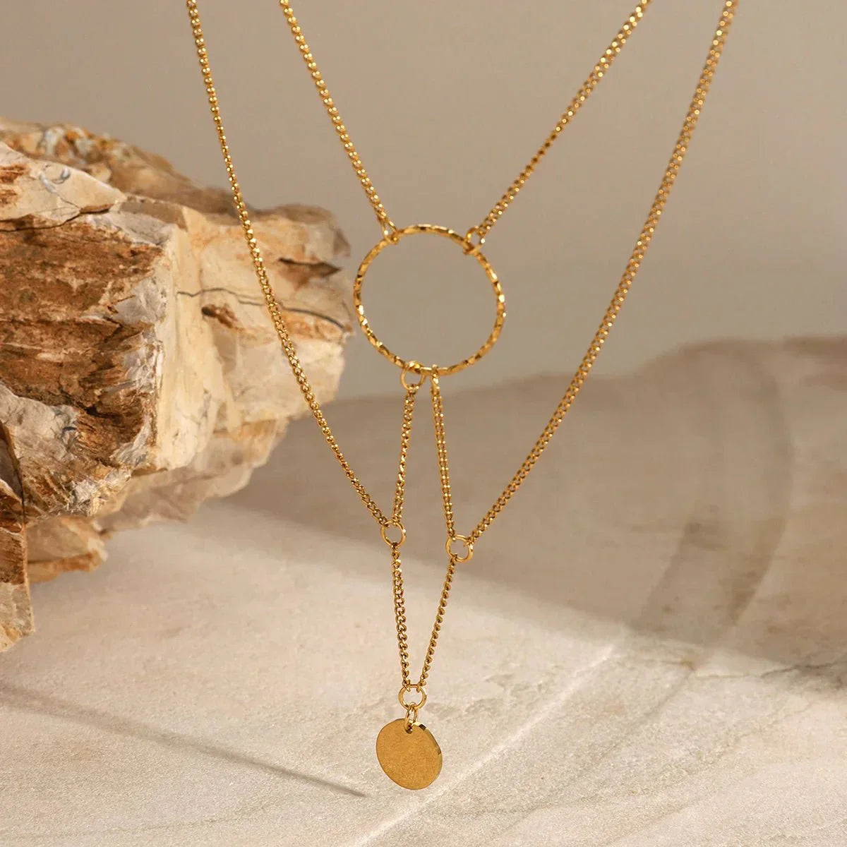 Dainty 14k Gold Star Layered Pendant Necklace