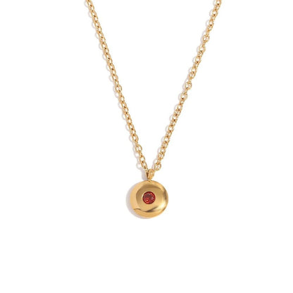 Dainty 18k Gold Birthstone Necklace Charm - Luxicro