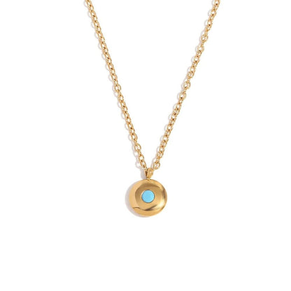 Dainty 18k Gold Birthstone Necklace Charm