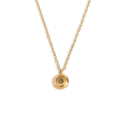 Dainty 18k Gold Birthstone Necklace Charm