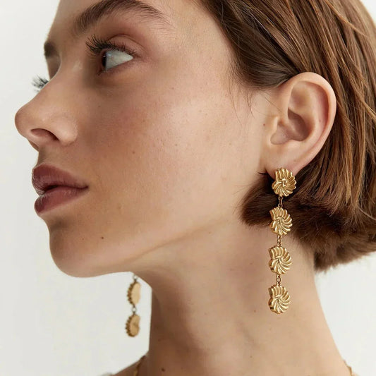 Beachy Seashell Dangle Earrings - Luxicro