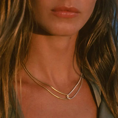 Premium 18k Gold Double Layer Chain Necklace - Luxicro
