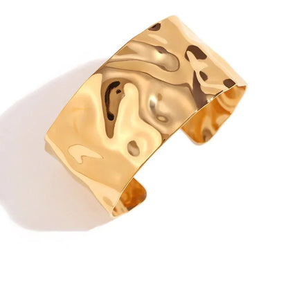 Shiny Metal Bangle Cuff Bracelet - Luxicro
