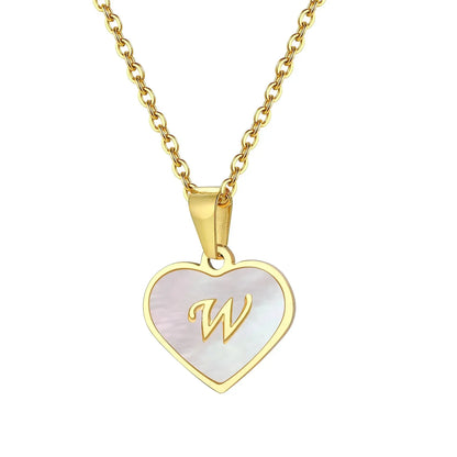 Custom Engraved 18k Gold Pearl Heart Necklace