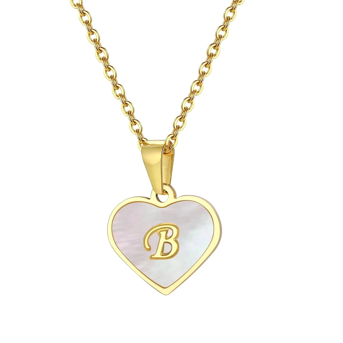 Custom Engraved 18k Gold Pearl Heart Necklace